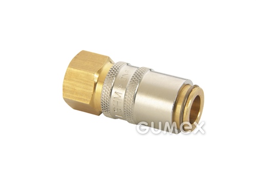 Plastikárska rýchlospojka ESHM, DN6, vnútorný závit G 1/4", bez ventila, 15bar, tesnenie viton potiahnutý PTFE, -20°C/+200°C, mosadz